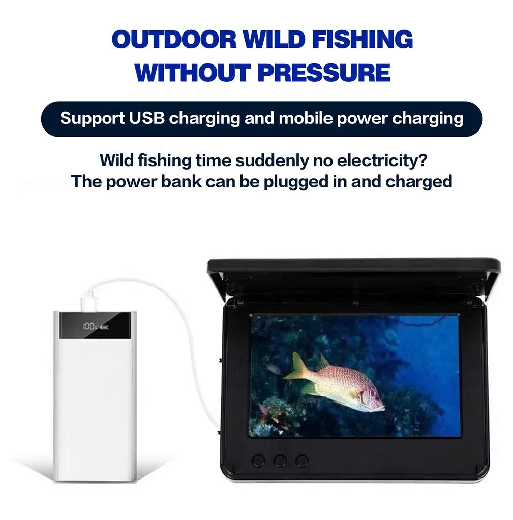 HEE RAK Portable Fish Depth Finder Water Handheld 1080P 4.3 Inch LCD Fish Finder Underwater 220° Fishing Camera Night Vision