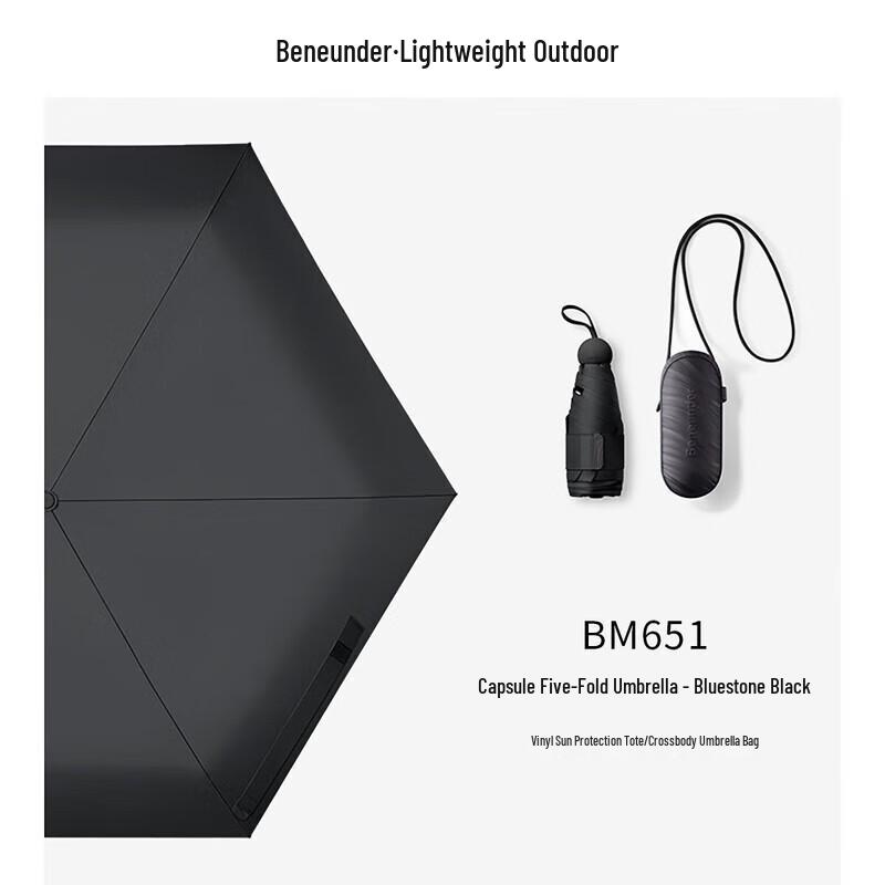 Beneunder Compact UV Sun Protection Five-Fold Capsule Umbrella