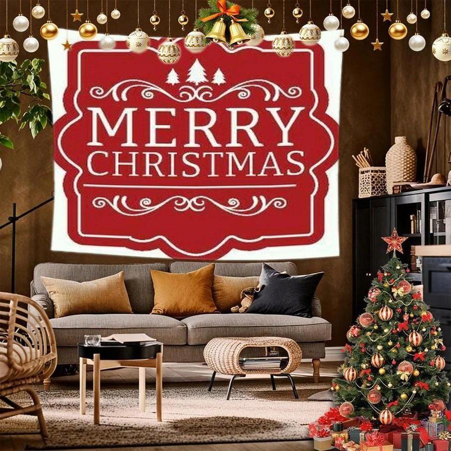 Merry Christmas Reindeer Background Cloth Hanging Cloth Bedroom Bedside Decorative Wall Cloth Rental Dormitory Tapestry