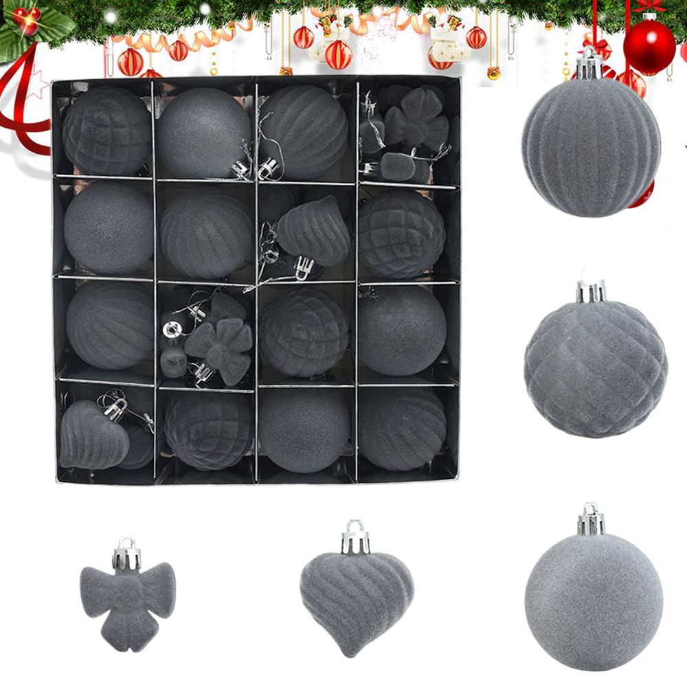 6CM Colored Plush Christmas Ball Christmas Decorations Plastic Ball Christmas Tree Decoration Pendant 2026 New Year Gift