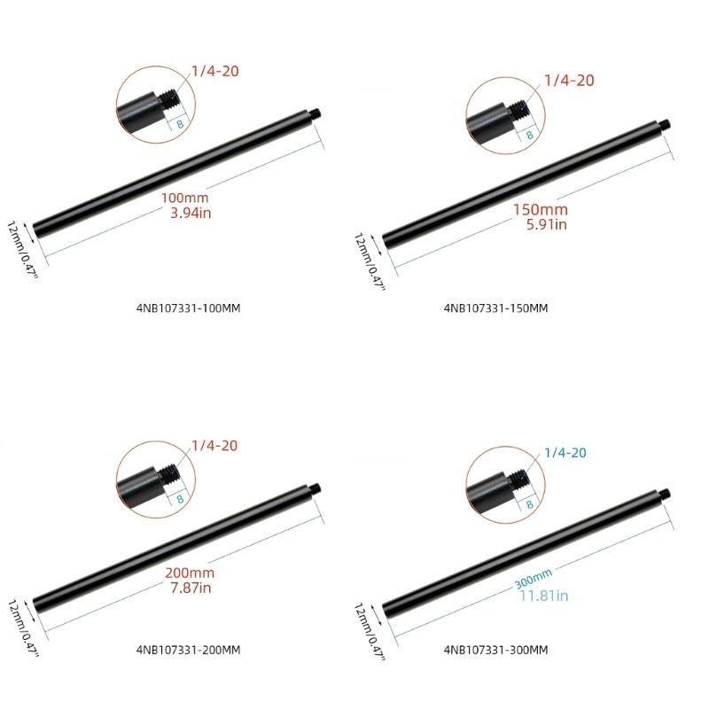 Universal Aluminum Extension Arm 1/4 Male Female Connectors Port Extension Rod Poles for Action Camera & Tripods