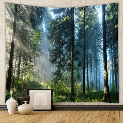 Wandteppich zum Aufhängen für Zuhause Waldteppich Hintergrundstoff für Wohnzimmer Schlafzimmer Dekor Dekorative Wandkunst