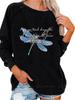 Women's Pullover Sweatshirt Oversized Sweatshirt Women's Spring/Fall Fashion Dragonfly Print Top
