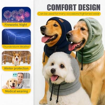 Orelheiras Calmantes Ajustáveis Premium para Cães Alívio da Ansiedade Anti Frio Redução de Ruído Capuzes à Prova de Vento Bandana Universal para Cães Dormir