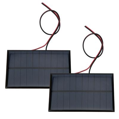 2pcs Mini Solar Panel Module System Charger Battery DC5V 250mA with Cable Length 30cm11.8in