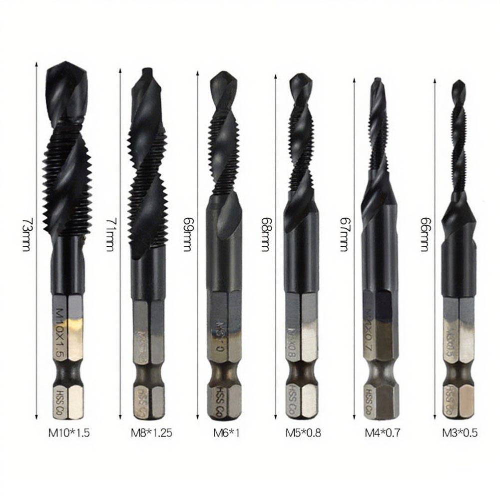 1pc High-Speed Steel Composite Tap For Wood Drilling 1/4inch Shank Composite Tap For M3-M10