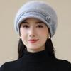 Women Winter Hat Plush Fur Lined Warm Cap For Women Casual Rabbit Fur Blend Streetwear Outdoor Fashion Knitted Hat