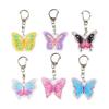 Plastic Butterfly Shaped Keychain Gift for Women Girl Keys Bags and Phones Charm Decorative Butterfly Key Rings