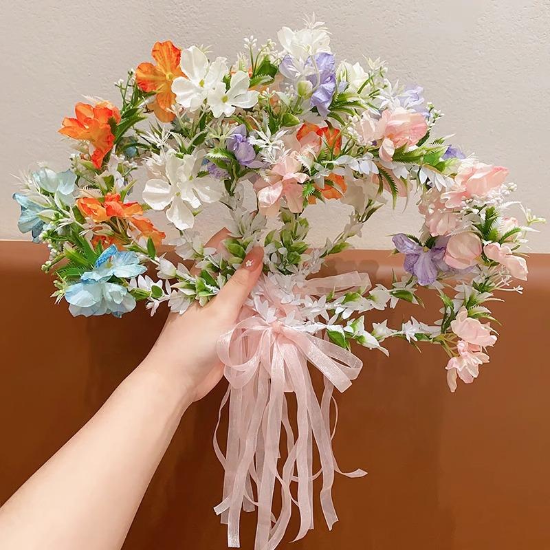 Children'S Headband Princess Super Fairy Wreath Headdress Girl Forest Series Simulation Flower Ribbon Headband Girl Head