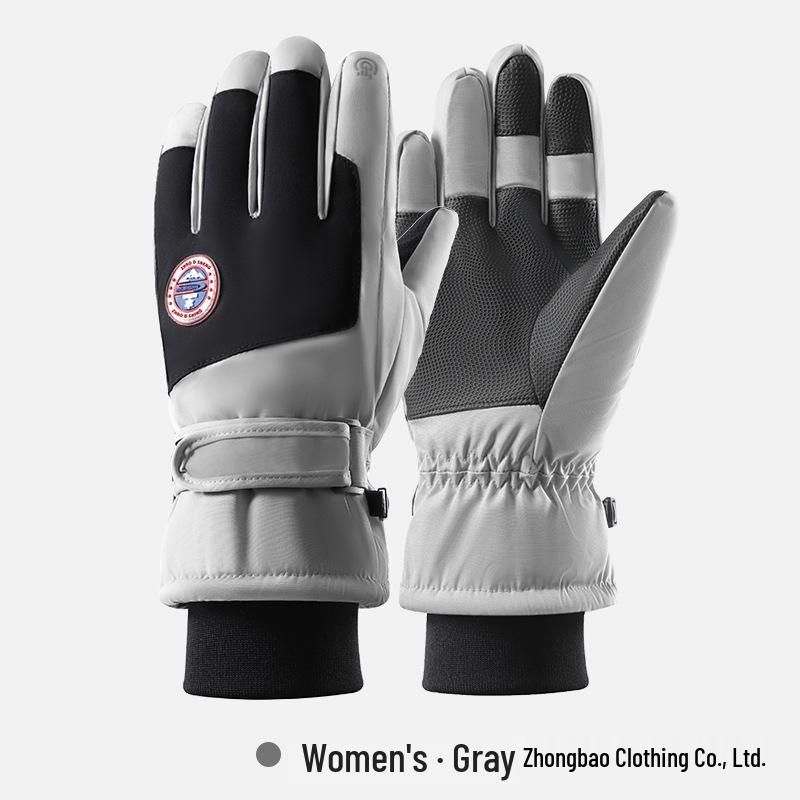 Men's Winter Ski Gloves: Warm, Water-Repellent, Touchscreen-Compatible, Fleece-Lined for Outdoor Sports, Climbing, and Cycling