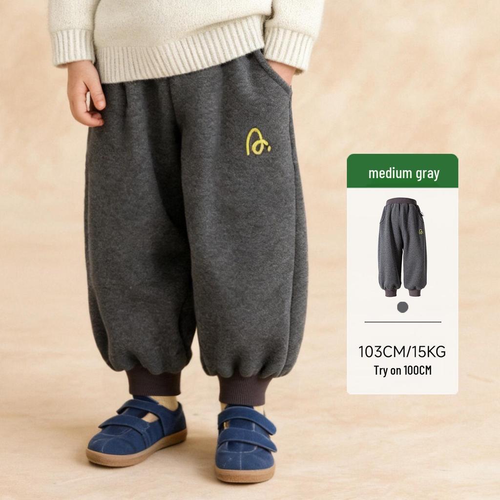 2025 Winter Kids' Fleece-Lined Cuffed Pants: Warm, Comfortable, Casual Style for Boys & Girls