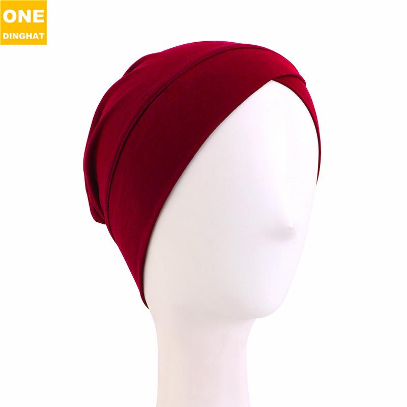Europa und die Vereinigten Staaten beliebt einfarbig Kreuz muslimischen Bodenbildung Hut, modale Baumwolle elastische nationalen Glatze Hut Jdt-50A