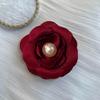 Retro French Camellia Pearl Brooch Hair Clip In Small Fragrance Style