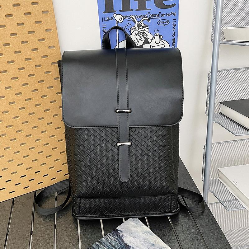 Trendy Brand Simple Men's Backpack Personalized Flip College Student Schoolbag Computer Bag Large Capacity Commuter Girl Backpack