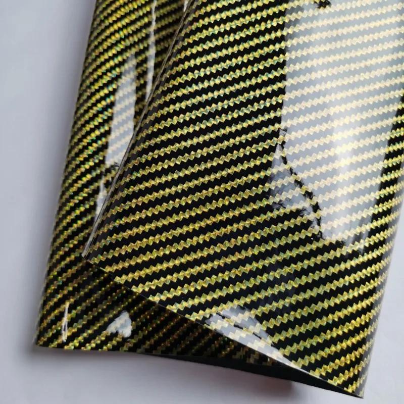 PVC Koženka s karbonovým vláknem Křišťálová fólie Látka do interiéru auta Dekorace volantu Balení rybářského vybavení Vysoce lesklá Domácí dekorace
