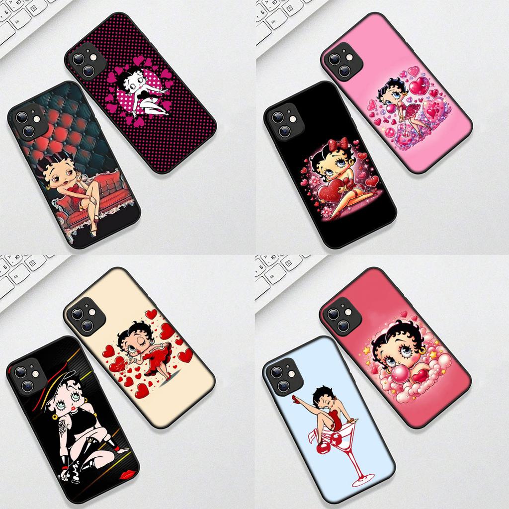 Casing for Apple iPhone 16 14 15 Plus 11 Pro Max 16E ProMax + 16Plus 15+ 14+ Phone Cover Soft Case Anime B-Bettys Lovely B-Boops