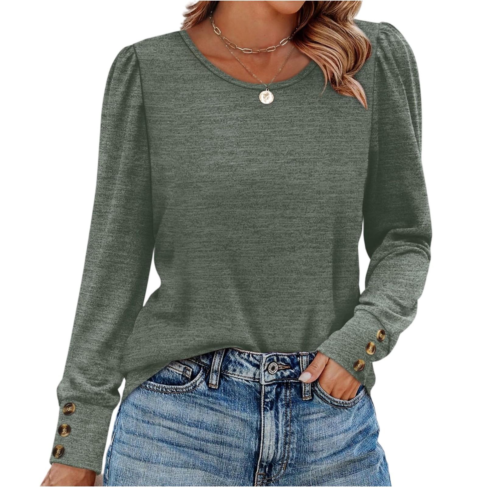 

Женский модный однотонный топ с длинным рукавом XL