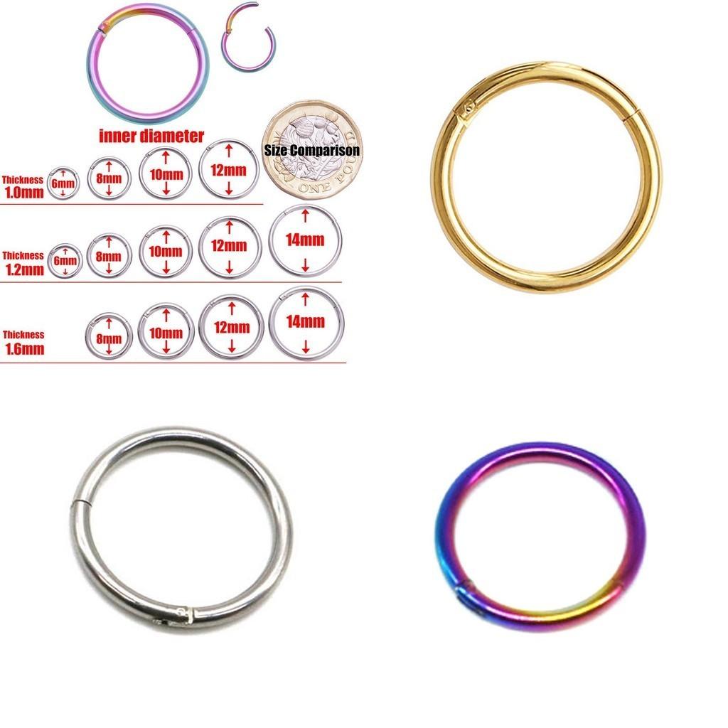 Stunning Steel Nose Ring Septum Clicker With Seamless Appearance And Anti-allergy