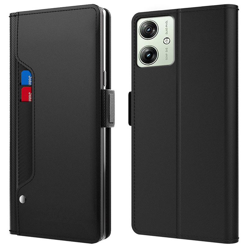 For Motorola Moto G54 5G Cell Phone Cases Card Slot Support Stand Leather Cover with Mirror