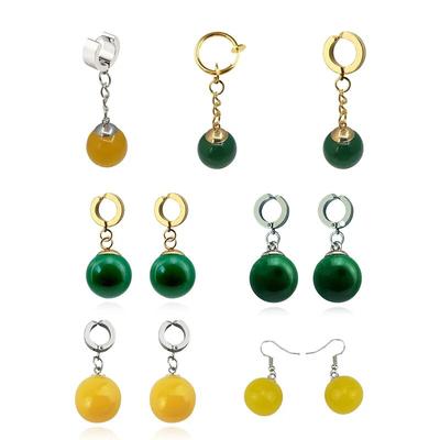 1Pair Anime Dragon Ball Z Earrings Takerlama Super Vegetto Potara Garnish Black Son Goku Zamasu Adornment for Women Men Jewelry
