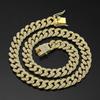 A Trendy New Alloy Inlaid Rhinestone 40mm Cuban Chain Jewelry Pearl Men's Hip-hop High-end Domineering Necklace