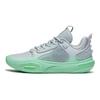 Li Ning All City 11 Jugendausgabe Stoßdämpfend Rutschfest Abriebfest Low-Top Basketballschuhe Unisex Basketballschuhe Grau Grün ABPT049-1