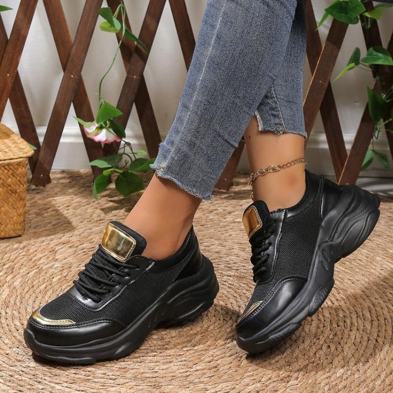 Fashion Women'S Fashion Sneaker Lace Up Running Casual Max Cushioning Walking Tennis Flat Vulcanized Shoes Comfortable Soft Sole Shoes