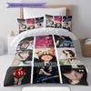 Biancheria da letto con motivo personalizzato nome Billie Eilish, Set piumone Copripiumone Federa Regalo di Compleanno per la Casa(1 * copripiumino + 2 * federa, senza nucleo)