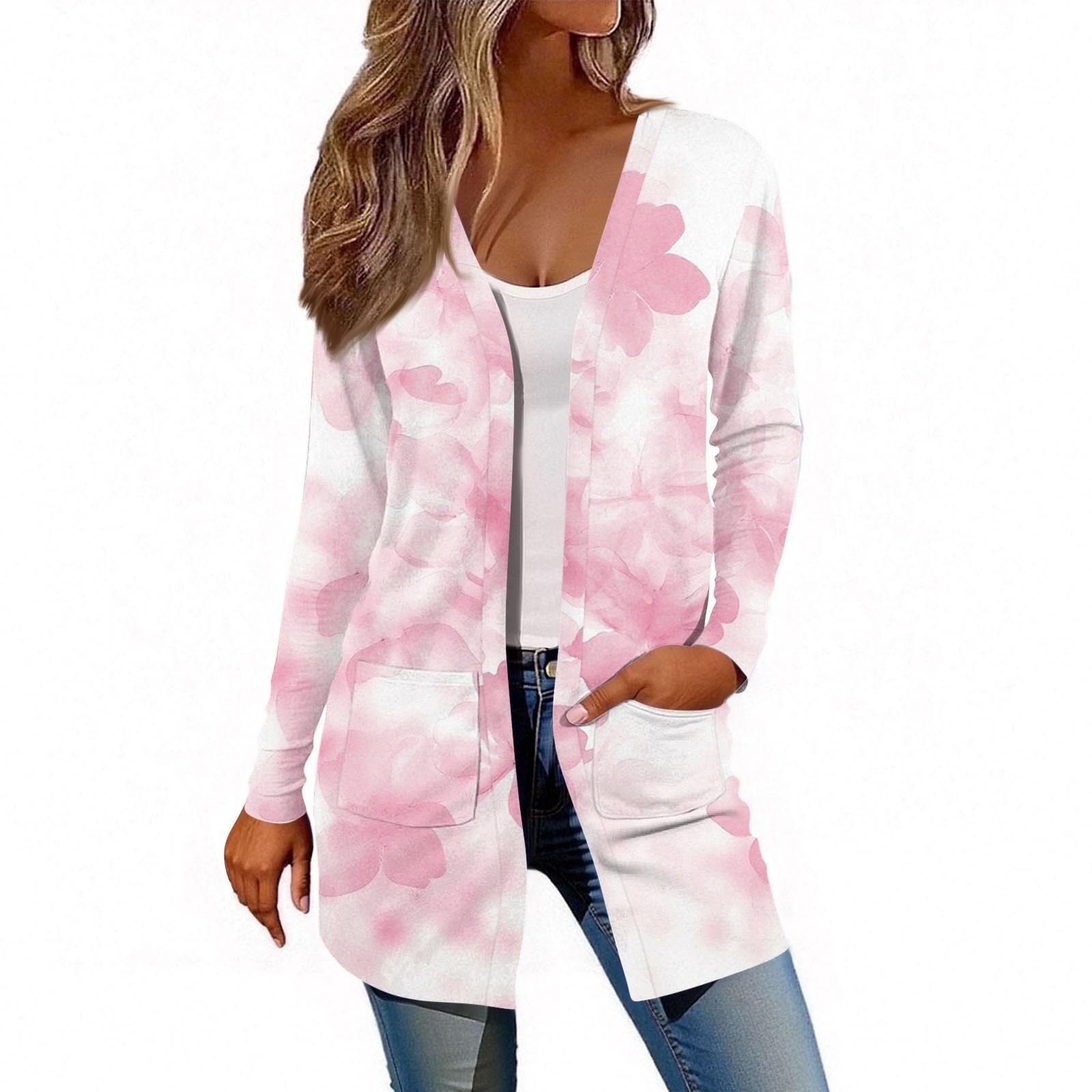 Women s Long Sleeve Cardigan Casual Jacket With Pockets Top M