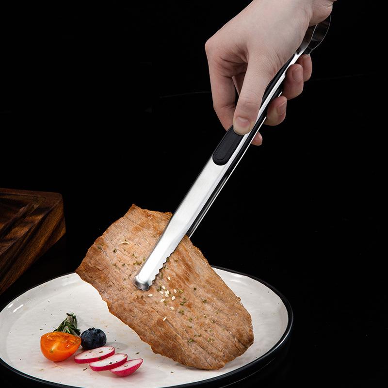 Stainless Steel BBQ Food Tongs Thickened Buffet Clamp Bread Steak Serving Clip Home Kitchen Cooking Utensils