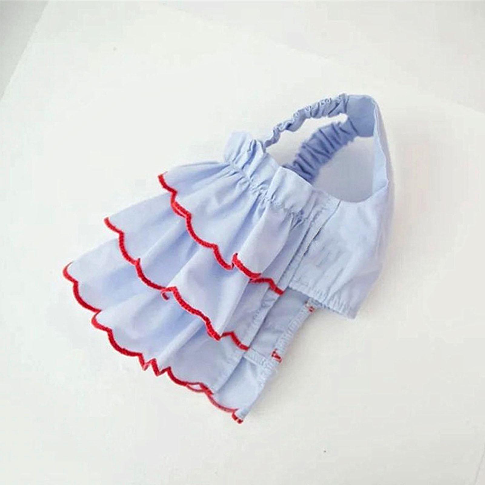 

Dog Princess Dress Adorable Lightweight Cool Breathable Puppy Clothes for Small Dogs Cats Pets Blue L L синий