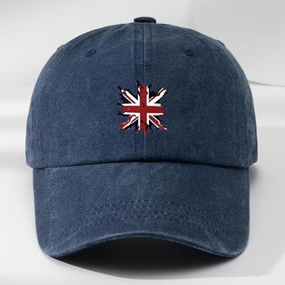 Distressed Union Jack Splash Print Baseball Cap Unisex Polyester Outdoor Casual Adjustable Headwear