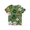 Kindermode Lässig Kurzärmelig St. Patrick Print Rundhals-T-Shirt Top
