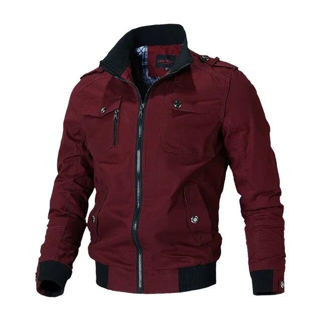 Bomber Jacket Men Casual Windbreaker Jacket Coat Men Spring Autumn Outwear Stand Slim Military Jacket Mens