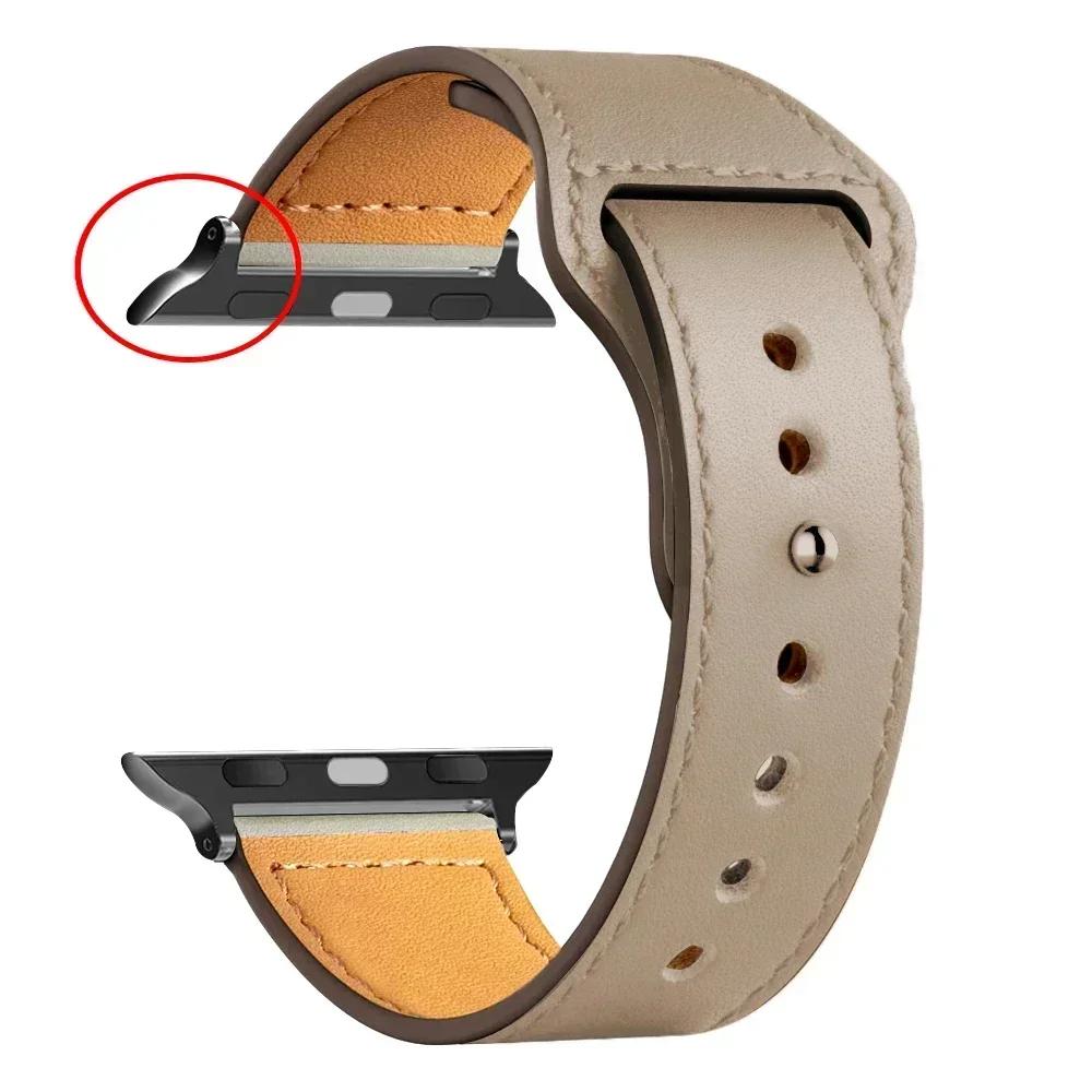 Leather Straps for Apple Watch 10 Band 46mm 42mm 44mm 45mm 49mm 41mm 40mm Correa Bracelet IWatch Series 8 9 3 4 5 6 SE 7 Ultra 2