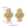 Layered Leaf Earrings With Textured Finish Zinc Alloy Gold Tone Fashion Jewelry Women