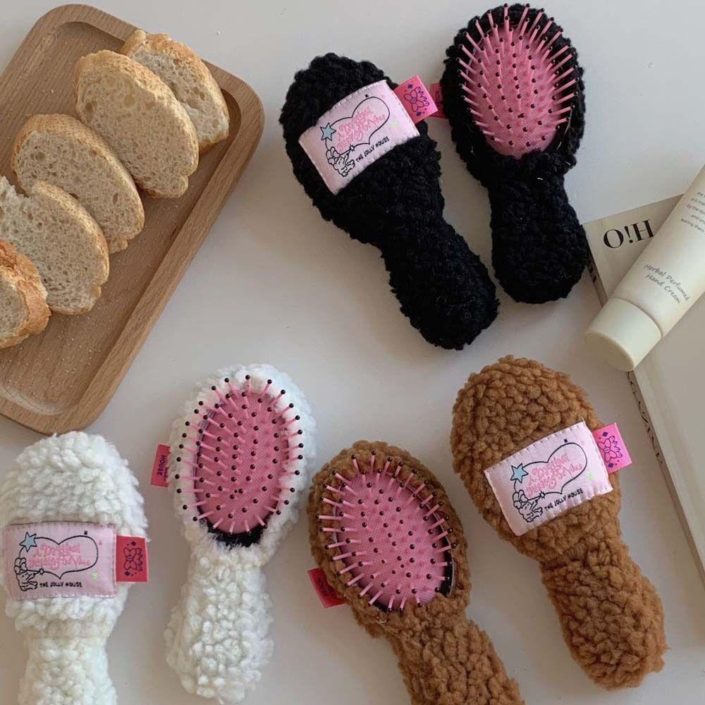 

Scalp Massage Plush Massage Hair Brush Hair Styling Air Cushion Comb Plush Airbag Comb Hair Salon коричневый