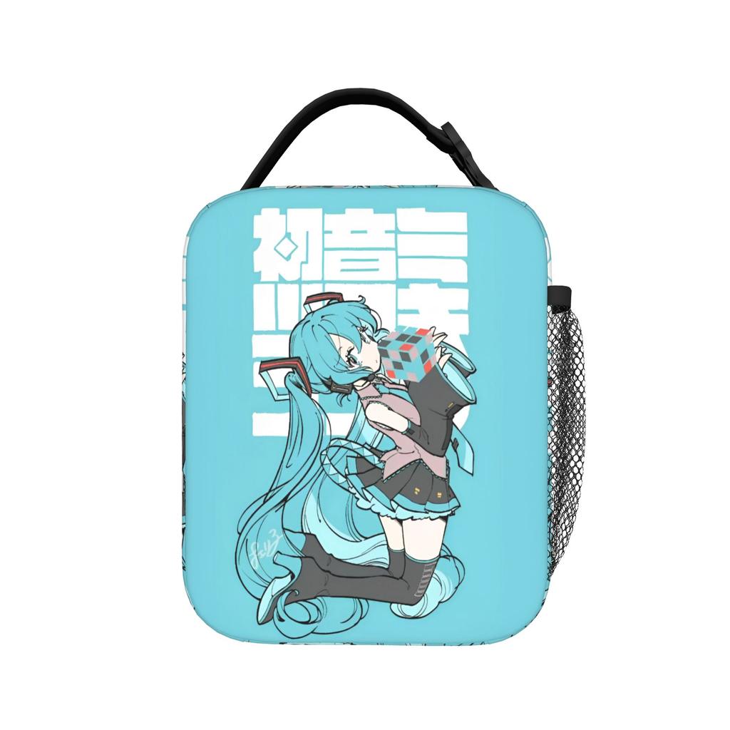 Hatsune Miku Cartoon Singer Insulated Lunch Bag Cooler Bag Reusable,Lunch Container  Large Lunch Box Tote Food Bag Beach  Picnic