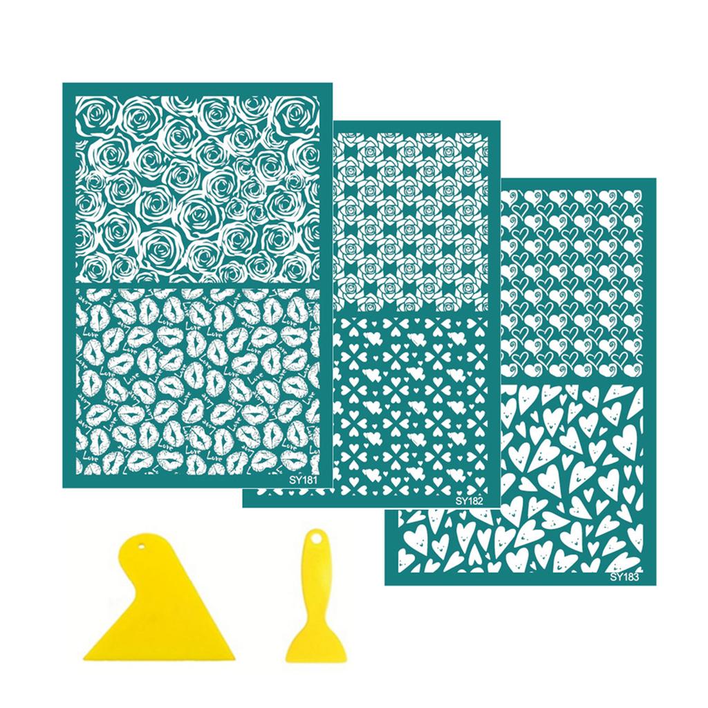 Reusable Silk Screen Stencils Valentines Day Silkscreen Printing Stencils Earrings Transfers Stencils for Craft Making