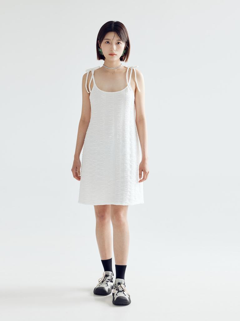 Bomnal Boutique Ribbon Strap Mini Dress _ White