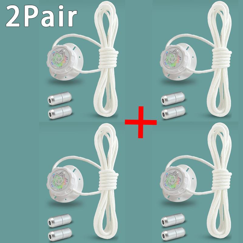 Thick Rope Automatic Shoelaces Swivel Buckle Laces Without Ties Black White Easy Installation Sneakers Shoelace Shoe Accessories