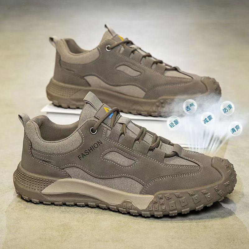 

Men s shoes 2025 summer new sports lightweight hiking casual shoes men s breathable mesh construction site work safety shoes 44