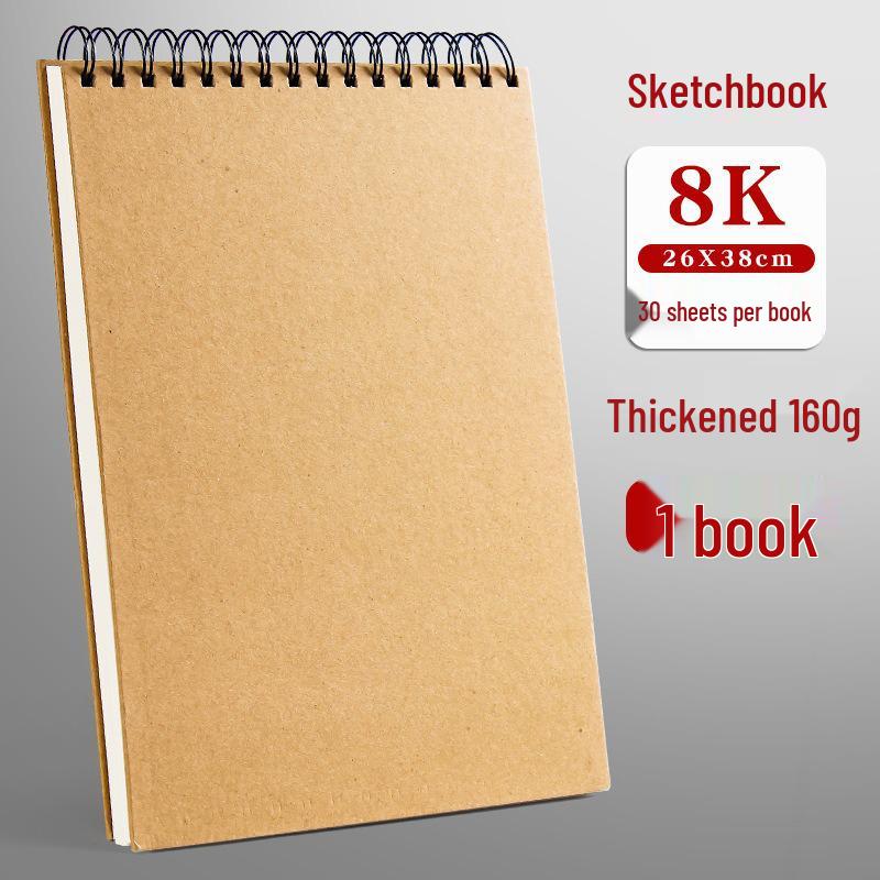 Coil-Bound Hardcover Sketchbook – Multiple Sizes: A3, A4, A5, 4K, 8K, 16K, 32K for Art and Drawing