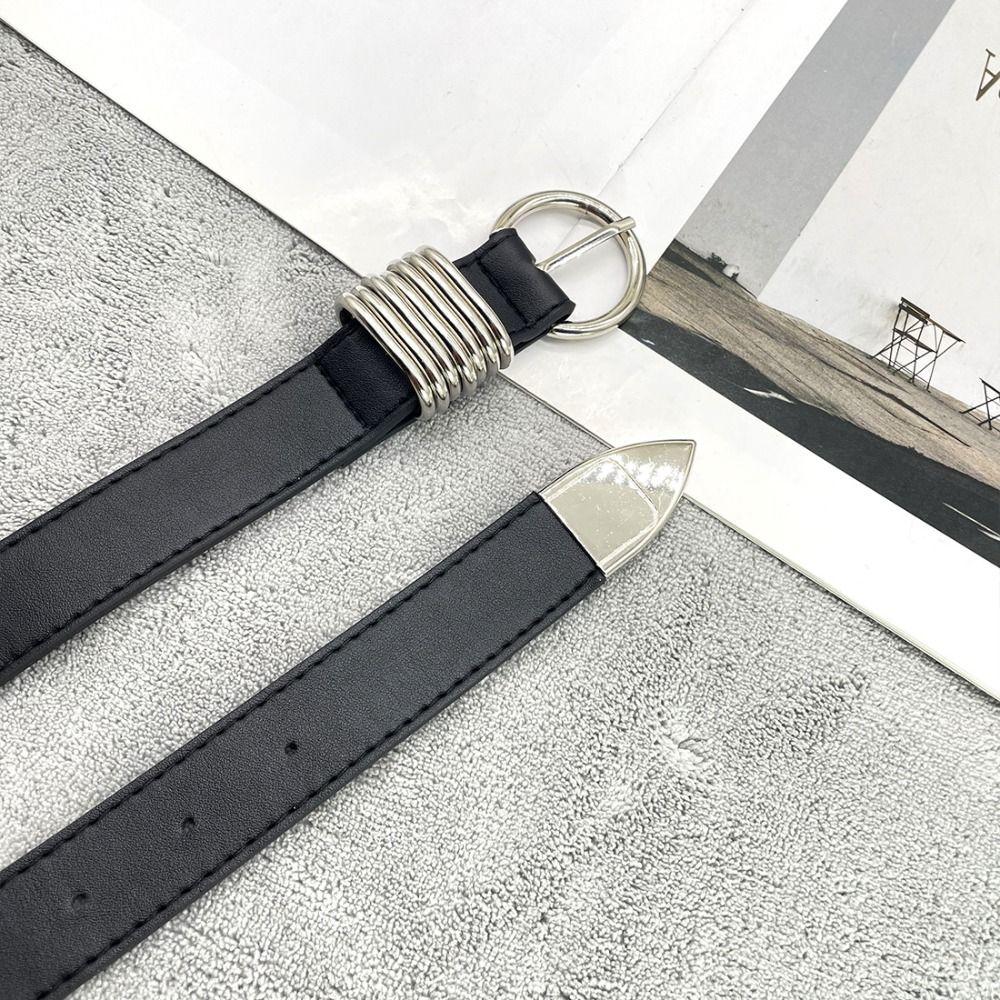 Metal Buckle West Cowboy Waist Belt Hip Hop Women Waistband Casual PU Leather Belt  Men