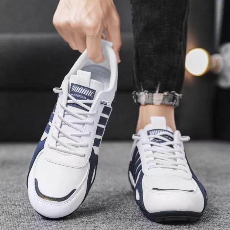 Fashion Men's Shoes Light PU Leather Casual Shoes Outdoor Non-slip Sneakers for Men Lace Up Flats Comfort Training Shoes Tenis Masculino