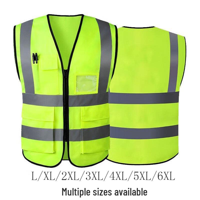 Multi-Pocket High-Visibility Reflective Safety Vest XL