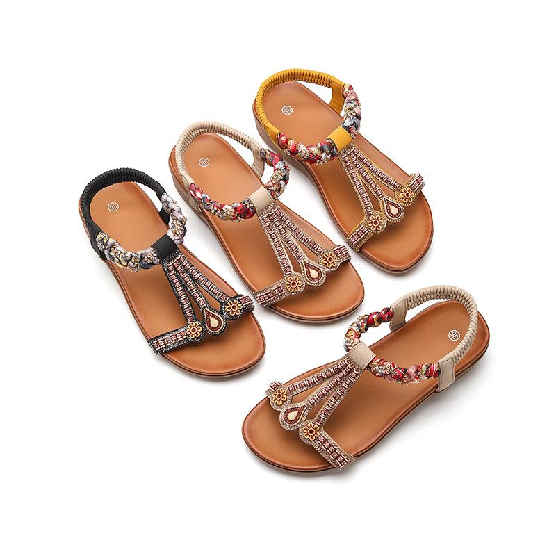 Sommer Neue Vielseitige Mode-Trend Damen Sandalen Elastisches Band Leichte Bequeme Sandalen