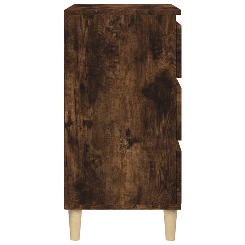 Nightstand Smoked Oak 40 x 35 x 70 cm Wood Based Material
