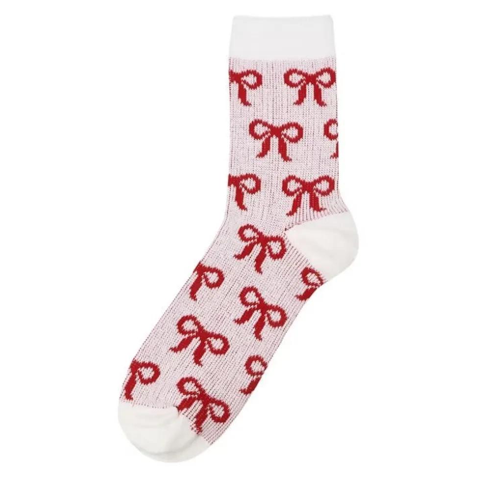 Chaussettes Mi-mollet Jacquard à Ruban pour Femme Lot de 2 JASS5F040 R2