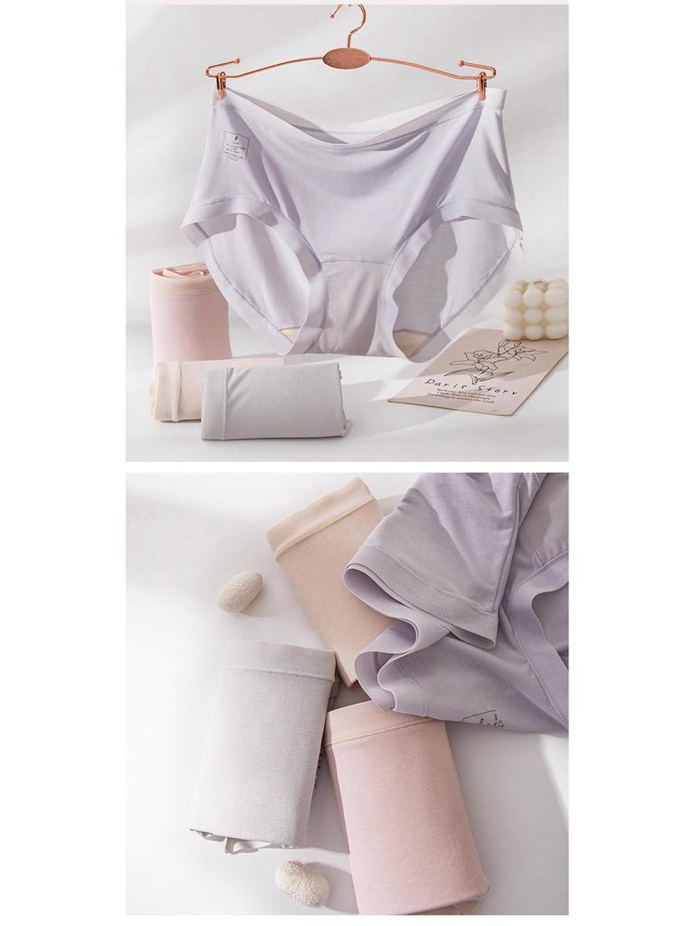 Women's Breathable Mid-Waist Mulberry Silk Triangle Briefs